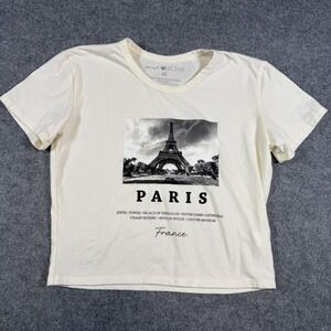 Social Scene Shirt Womens Medium White Paris France Eiffel Tower Graphic Tee